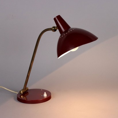 Vintage Table Lamp Aluminium Brass Italy 1950s