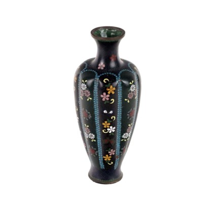 Antiker Vase Dekorationen Cloisonné Blumen Meiji Zeit XIX-XX Jhd