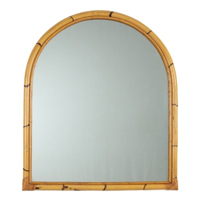 Vintage Mirror Bamboo Glass Italy 1980s