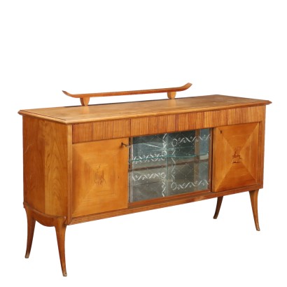 Buffet Vintage Plaqué en Merisier Italie Années 1950