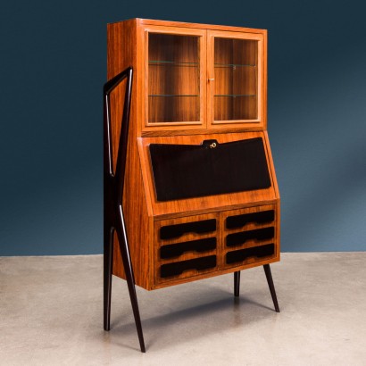 Vintage Trumeau F.lli Rizzi Design Ico Parisi Exotic Wood 1940s