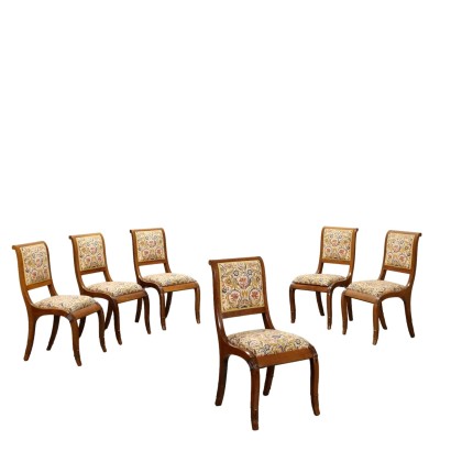 Chaises Empire Anciennes Noyer Rembourrage du XIXe Siècle