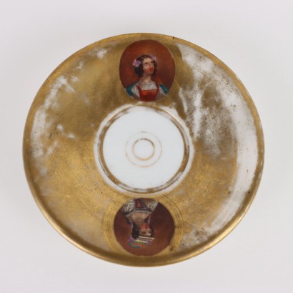 Tazza Impero in Porcellana,Tazza e Piattino Impero in Porcellana