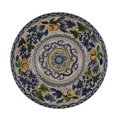 Piatto da Parata in Maiolica Policroma