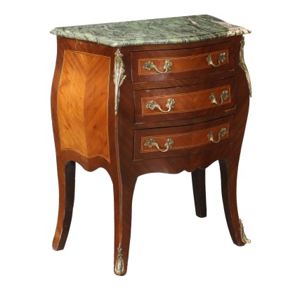 Antique Bedside Table Baroque Style Mahogany Veneer XX Century