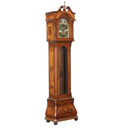 Antique Pendulum Clock Walnut Veneer Italy XX Century