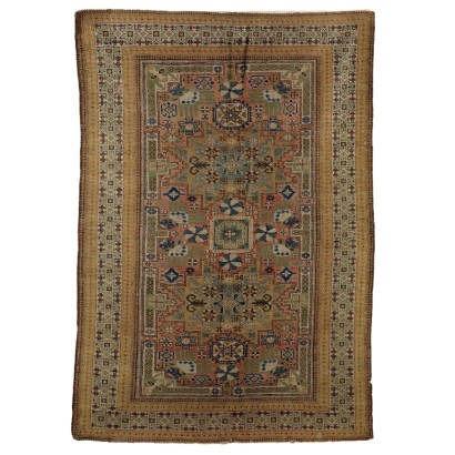 Antique Asian Carpet Cotton Wool Thin Knot 77 x 54 In