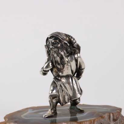 Gnome Miner en argent sur plaque