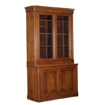 Antique Bookcase Louis Philippe Walnut Italy XIX Century