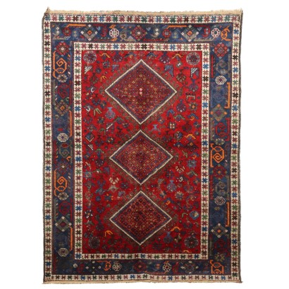 Antique Afshar Carpet Wool Thin Knot Iran 75 x 55 In