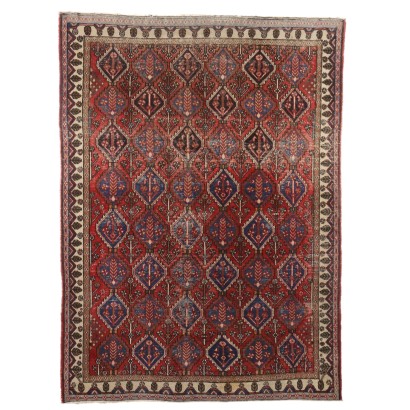 Antique Bakhtiary Carpet Cotton Wool Heavy Knot Iran 83 x 59 In