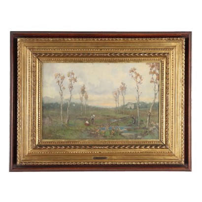 Tableau Modèrne Signé L. Gignous Huile sur Toile XXe Siècle