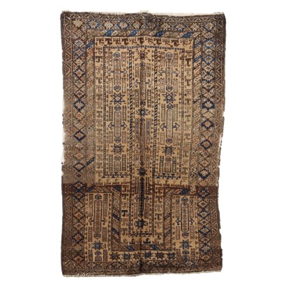 Antique Asian Carpet Wool Thin Knot 67 x 41 In