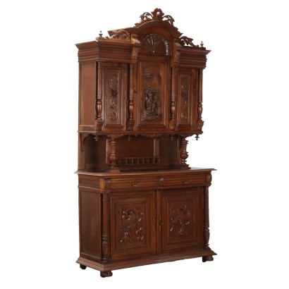 Buffet Ancien Style Néo-Renaissance Chêne Massif XIXe Siècle