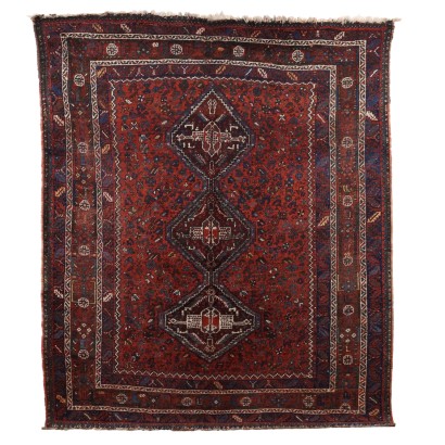 Tapis Shiraz Ancien Laine Noeud Gros Iran 210 x 180 cm