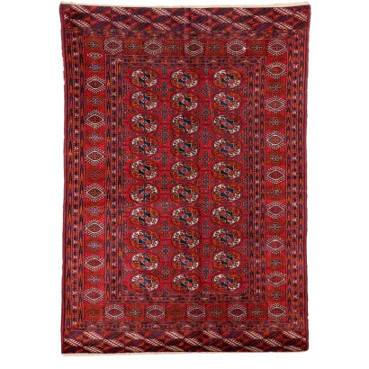 Antique Bukhara Carpet Wool Thin Knot Russia 73 x 48 In