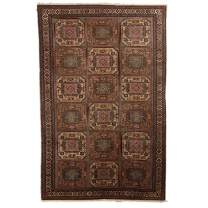 Tapis Ancien Asiatique Coton Laine Noeud Fin 300 x 190 cm