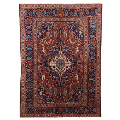 Tapis Ancien Asiatique Coton Laine Noeud Gros 195 x 140 cm