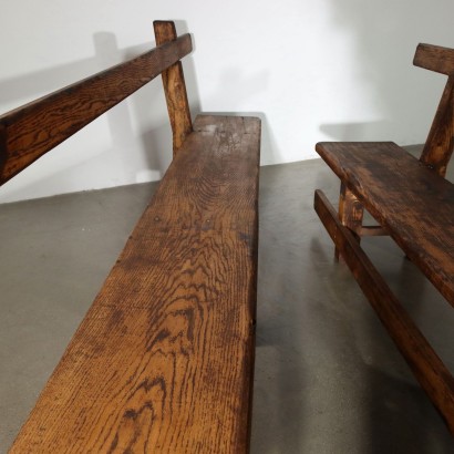 Pair of Benches,Pair of Chestnut Benches