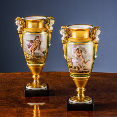 Paire de vases en céramique Dagoty