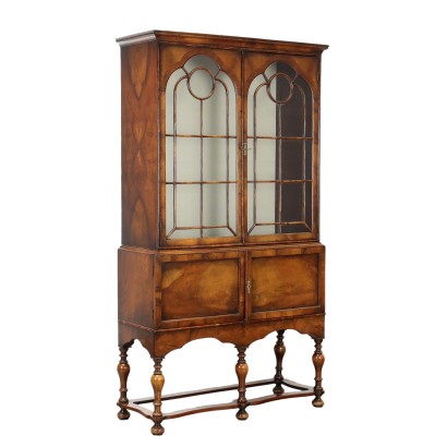 Antique Showcase Chippendale Style Walnut Italy XX Century