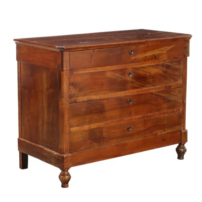 Antique Chest of Drawers Louis Philippe Walnut Poplar XIX Century