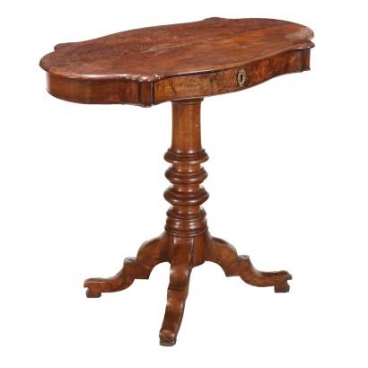 Table Basse Louis Philippe Ancienne Noyer Italie du XIXe Siècle