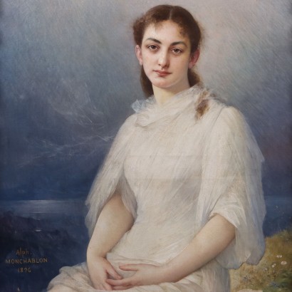 Dipinto di Alphonse Monchablon,Ritratto femminile,Alphonse Monchablon,Alphonse Monchablon,Alphonse Monchablon,Alphonse Monchablon