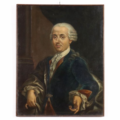 Antique Painting Portrait of a Nobleman Oil on Canvas '700