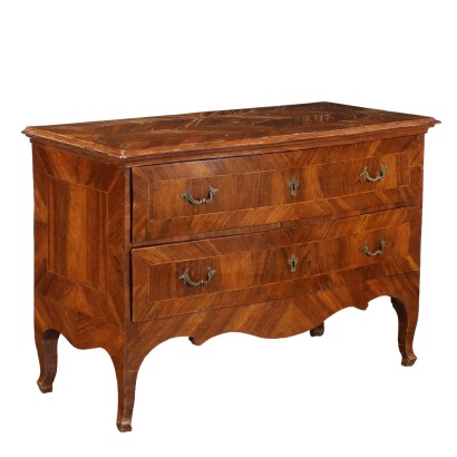 Commode Baroque Ancienne Noyer Décorations du XVIIIe Siècle