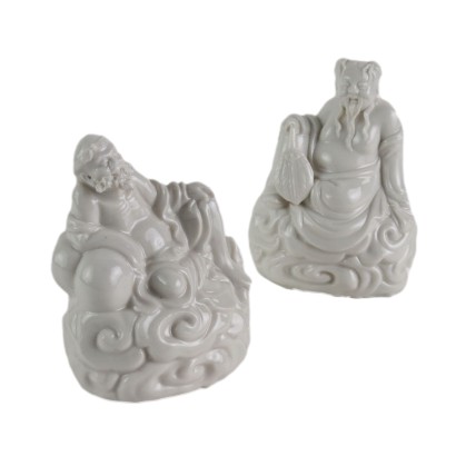 Dos Figuras de Porcelana Dehua "Blanc de Chine"