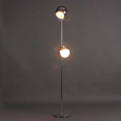 Vintage Floor Lamp Chromed Metal Italy 1960s-1970s