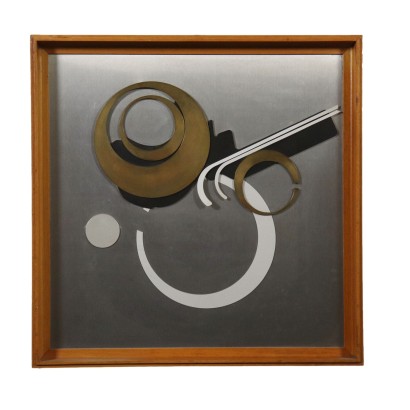 Contemporary Abstract Composition Metal Frame Italy 1970s