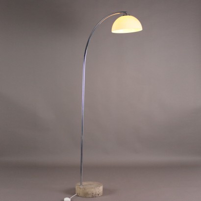 Lampada da Terra con Base in Marmo Anni 70