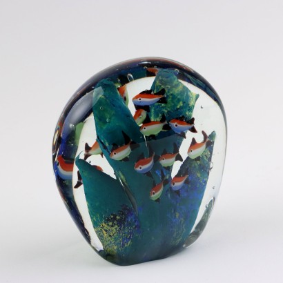 Set of 7 Glass Paperweights by M