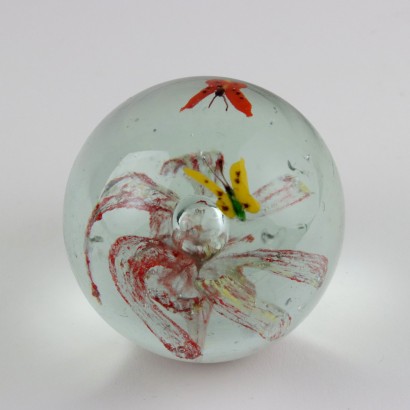 Set of 7 Glass Paperweights by M