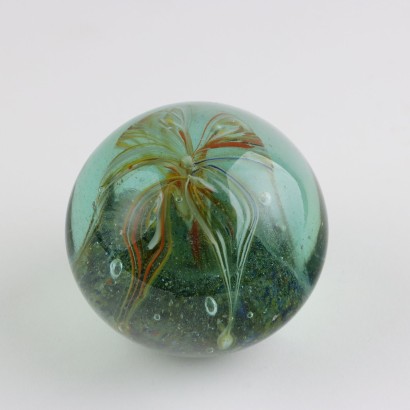 Set of 7 Glass Paperweights by M