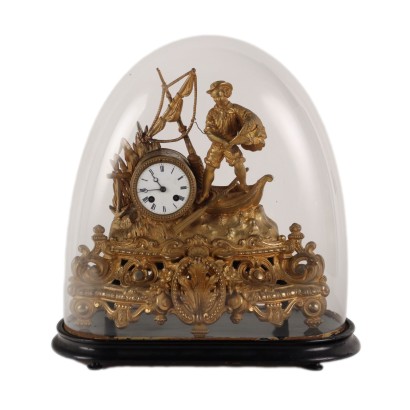 Antique Mantel Clock with Case Antimony France XIX-XX Century