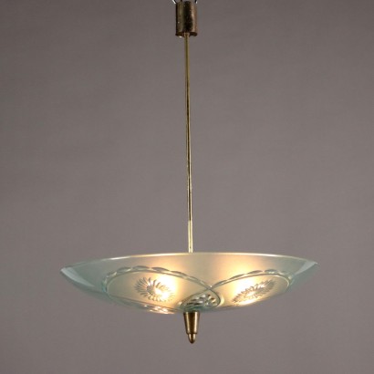 Vintage Ceiling Lamp Glass Italy 1950s-1960s