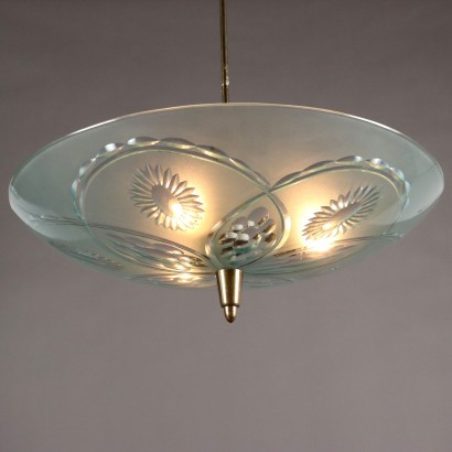 Deckenlampe aus dekoriertem Glas, Deckenlampe aus dekoriertem Glas