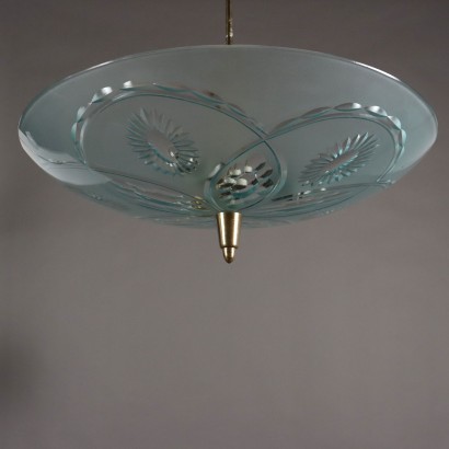 Deckenlampe aus dekoriertem Glas, Deckenlampe aus dekoriertem Glas