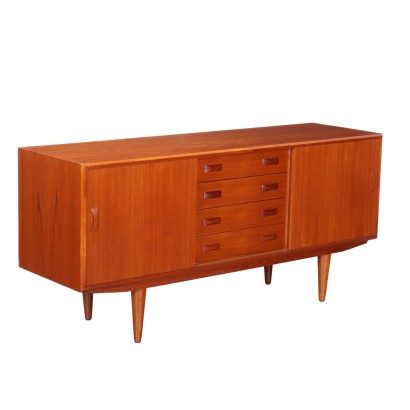 Vintage Sideboard Teak Drawers Fully Restored Italy 1960s