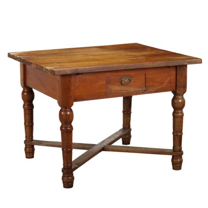 Table Ancienne Noyer Tiroirs Europe de l'Est XIXe Siècle