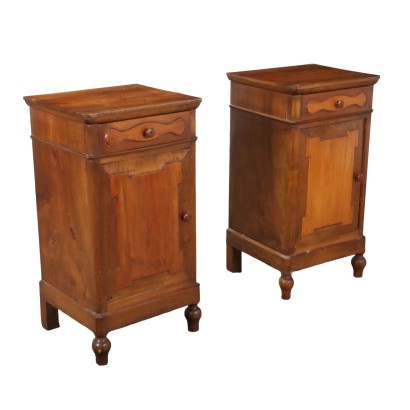 Antique Bedside Tables Cherrywood Italy XIX Century