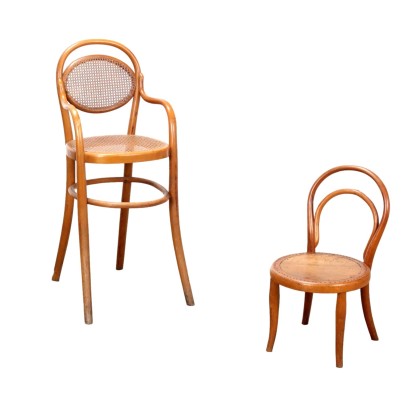 Seggiolone e Seggiolino in Stile Thonet