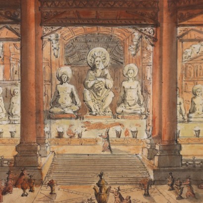 Painting by Antonio Basoli attributed to,Interior of the temple of the god Brama,Antonio Basoli,Painting by Antonio Basoli attributed to,Antonio Basoli,Antonio Basoli,Antonio Basoli,Antonio Basoli,Antonio Basoli