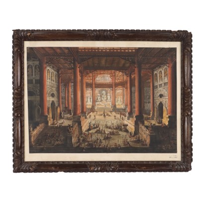 Tableau Ancien Scène d'Interieur A. Basoli Attr. Italie XIXe Siècle