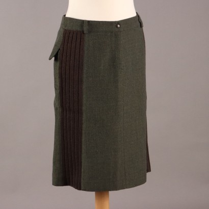 Miu Miu Midi Skirt Second Hand Wool UK Size 14 Italy