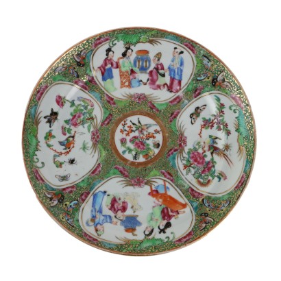 Antique Plate Porcelain Canton Enamels 1870 ca.