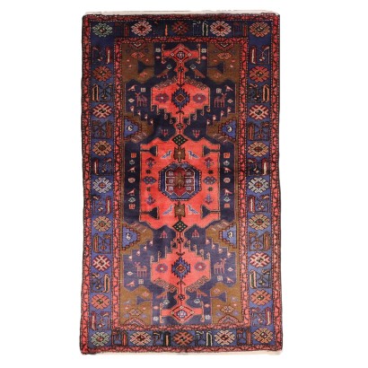 Tapis Ancien Asiatique Coton Laine Noeud Gros 210 x 130 cm